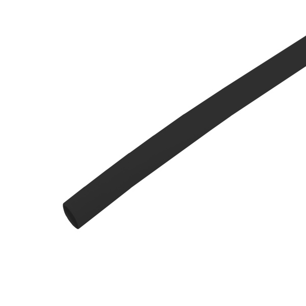 Трубка термоусадочная 6.4/2.0мм, (клеевая) чёрная ЭРА